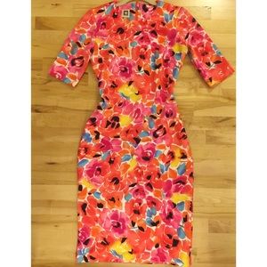 Anne Klein floral sleeved shift dress